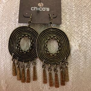 0133-Chico's Gold Statement Earrings
